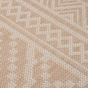 Outdoor-Teppich Flachgewebe 140x200 cm Braun Gestreift