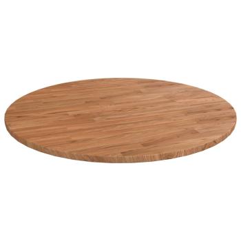ARDEBO.de - Runde Tischplatte Hellbraun Ø90x1,5 cm Behandeltes Eichenholz
