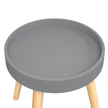Beistelltisch Grau 38x38x40 cm Holzwerkstoff Massivholz Kiefer