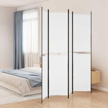 ARDEBO.de - 4-tlg. Paravent Weiß 200x220 cm Stoff