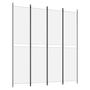 4-tlg. Paravent Weiß 200x220 cm Stoff