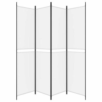 4-tlg. Paravent Weiß 200x220 cm Stoff