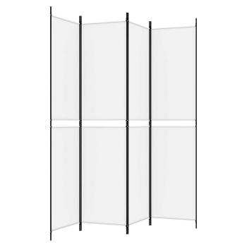 4-tlg. Paravent Weiß 200x220 cm Stoff