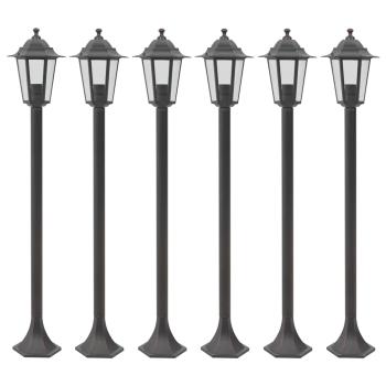 ARDEBO.de - Garten-Pollerleuchte 6 Stk. E27 110 cm Aluminium Bronzefarben