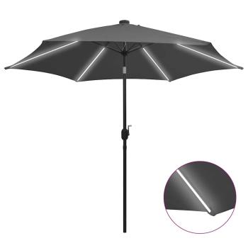 ARDEBO.de - Sonnenschirm mit LED-Beleuchtung und Alu-Mast 300 cm Anthrazit