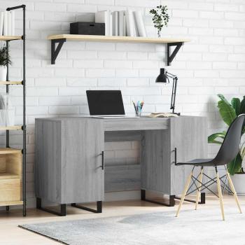 ARDEBO.de - Schreibtisch Grau Sonoma 140x50x75 cm Holzwerkstoff