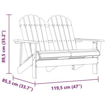Adirondack-Gartenbank 2-Sitzer Massivholz Tanne Braun