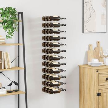 Wand-Weinregal für 36 Flaschen Weiß Eisen