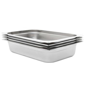 ARDEBO.de - Gastronormbehälter 4 Stk. GN 1/1 100 mm Edelstahl