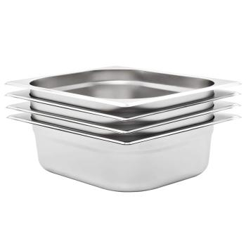 ARDEBO.de - Gastronormbehälter 4 Stk. GN 1/2 100 mm Edelstahl