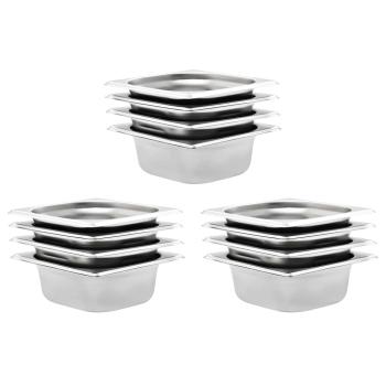 ARDEBO.de - Gastronormbehälter 12 Stk. GN 1/6 65 mm Edelstahl