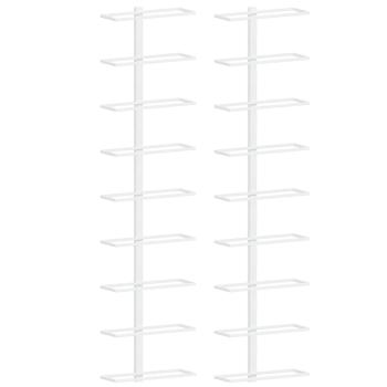 Wand-Weinregal für 9 Flaschen 2 Stk. Weiß Eisen