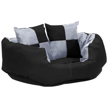 Wendbares & waschbares Hundekissen Grau und Schwarz 65x50x20 cm