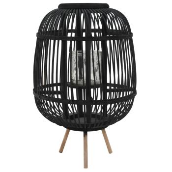 ARDEBO.de - Standkerzenhalter Bambus Schwarz