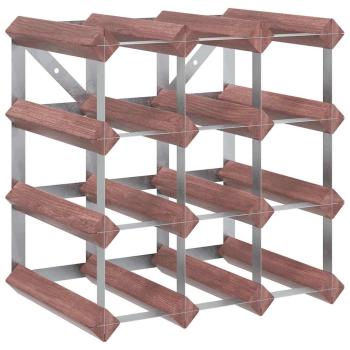 Weinregal für 12 Flaschen Braun Massivholz Kiefer
