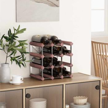Weinregal für 12 Flaschen Braun Massivholz Kiefer