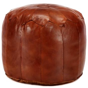 ARDEBO.de - Pouf Hellbraun 40 x 35 cm Echtes Ziegenleder