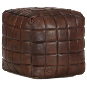 ARDEBO.de - Pouf Dunkelbraun 40 x 40 x 40 cm Echtes Ziegenleder