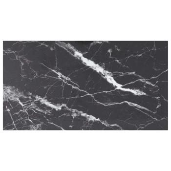 ARDEBO.de - Tischplatte Schwarz 120x65 cm 8 mm Hartglas in Marmoroptik