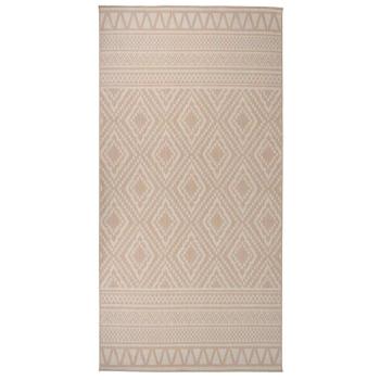 ARDEBO.de - Outdoor-Teppich Flachgewebe 100x200 cm Braun Gestreift