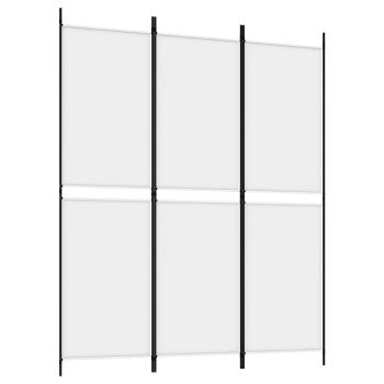 3-tlg. Paravent Weiß 150x180 cm Stoff