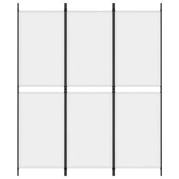 3-tlg. Paravent Weiß 150x180 cm Stoff