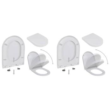 ARDEBO.de - Toilettensitze mit Absenkautomatik 2 Stk. Kunststoff Wei?