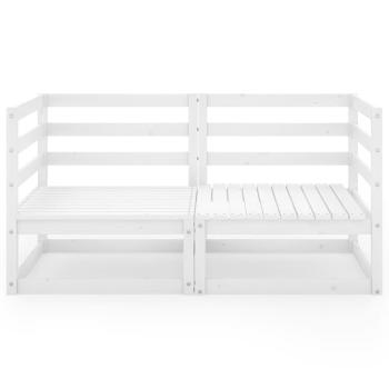Gartensofa 2-Sitzer Weiß Massivholz Kiefer