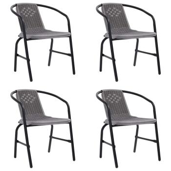ARDEBO.de - Gartenstühle 4 Stk. Rattan-Optik Kunststoff und Stahl 110 kg