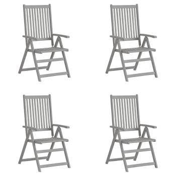ARDEBO.de - Verstellbare Gartenstühle 4 Stk. Grau Massivholz Akazie