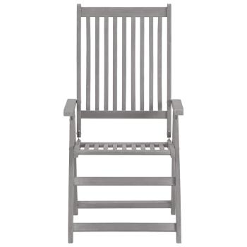 Verstellbare Gartenstühle 4 Stk. Grau Massivholz Akazie