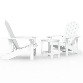 Adirondack-Gartenst?hle mit Tisch HDPE Wei?
