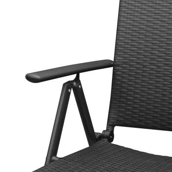 5-tlg. Garten-Essgruppe Schwarz Poly Rattan