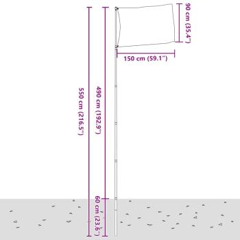 Niederländische Flagge mit Mast 5,5 m Aluminium