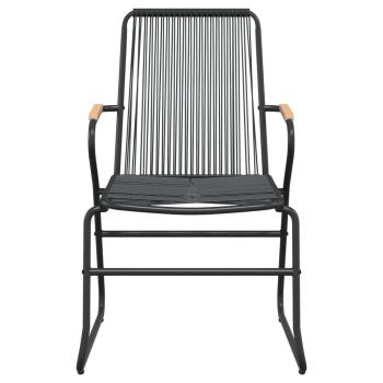 7-tlg. Garten-Essgruppe Schwarz PVC-Rattan