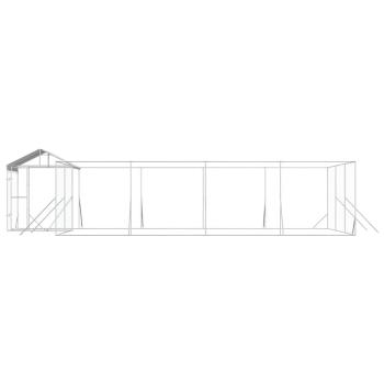 Outdoor-Hundezwinger mit Dach Silbern 10x6x2,5 m Stahl Verzinkt