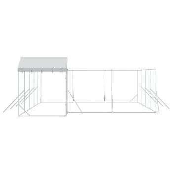 Outdoor-Hundezwinger mit Dach Silbern 10x6x2,5 m Stahl Verzinkt