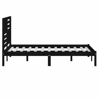 Massivholzbett Schwarz Kiefer 140x190 cm