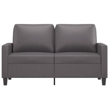 2-Sitzer-Sofa Grau 120 cm Kunstleder