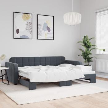 ARDEBO.de - Tagesbett Ausziehbar Dunkelgrau 80x200 cm Samt