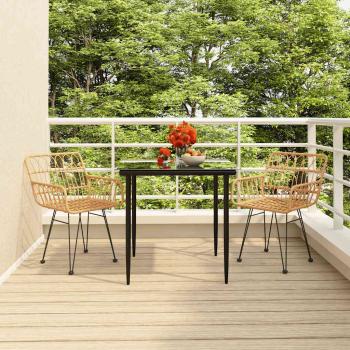 ARDEBO.de - 3-tlg. Garten-Essgruppe Poly Rattan