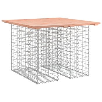Gartentisch aus Gabionen 100x102x72 cm Massivholz Douglasie