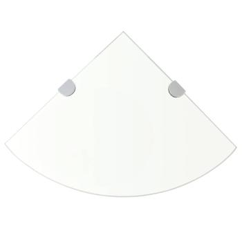 ARDEBO.de - Eckregale 2 Stk. mit Verchromten Halterungen Glas Transparent