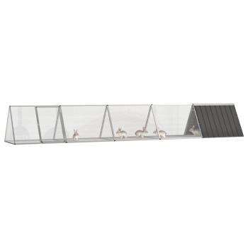 Kaninchenkäfig Anthrazit 504,5x80,5x71 cm Verzinkter Stahl