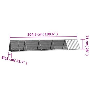 Kaninchenkäfig Anthrazit 504,5x80,5x71 cm Verzinkter Stahl