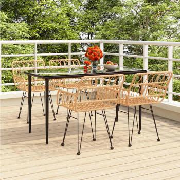ARDEBO.de - 5-tlg. Garten-Essgruppe Poly Rattan