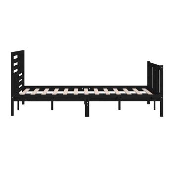 Massivholzbett Schwarz 200x200 cm