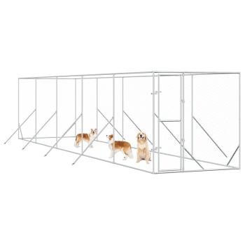 Outdoor-Hundezwinger Silbern 2x10x2 m Verzinkter Stahl