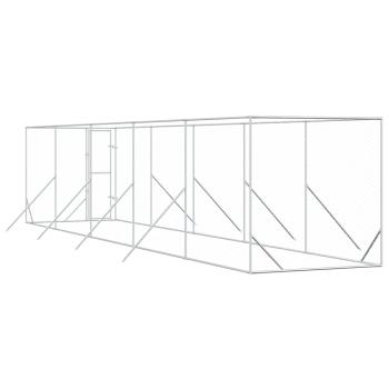 Outdoor-Hundezwinger Silbern 2x10x2 m Verzinkter Stahl