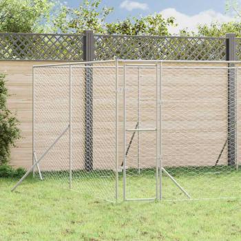 ARDEBO.de - Outdoor-Hundezwinger Silbern 8x8x2 m Verzinkter Stahl